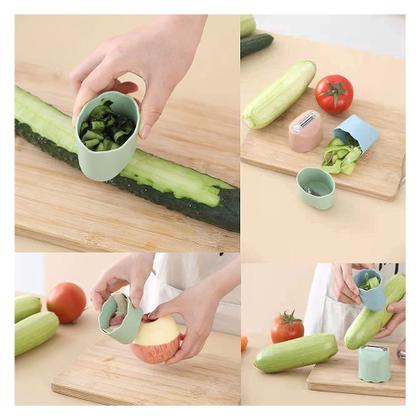 Imagem de Descascador Fatiador Legumes Fruta Verdura Vegetal Cozinha Aço Inoxidavel Lamina Manual