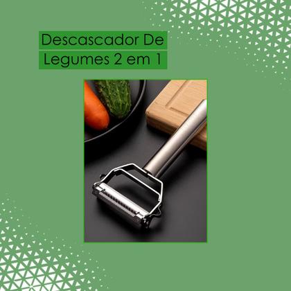 Imagem de Descascador Legumes E Frutas Dupla Lâmina 2 Em 1 Multifuncional Manual Aço Inox