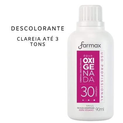 Imagem de Descolorante Água Oxigenada Cremosa 30 Volumes 90Ml - Farmax
