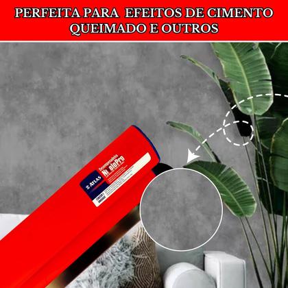 Imagem de Desempenadeira Aço Inox 25cm + Refil Lâmina Ferro Atlas Massa Corrida Cimento Queimado Tipo Berox