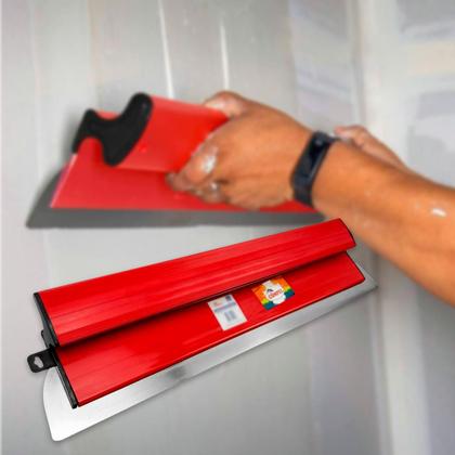 Imagem de Desempenadeira de Aço Flexível Compel Inox 25cm 40cm 60cm ou 80cm Ideal Argamassas e Massa Corrida