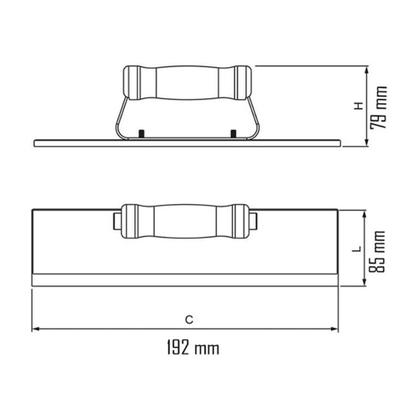 Imagem de Desempenadeira de Aço para Rejunte Pequena 19,2x8,2cm Cortag