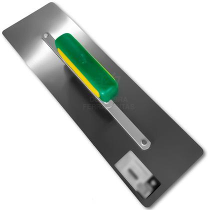 Imagem de Desempenadeira Flexível 40cm Galo 309 01 Aço Inox Cantos Arredondados Cabo Aberto Texturas Reboco