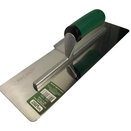 Imagem de Desempenadeira inox lisa lisa 35cm x 11cm nauber massa efeito decorativo reforma pintura imobiliária