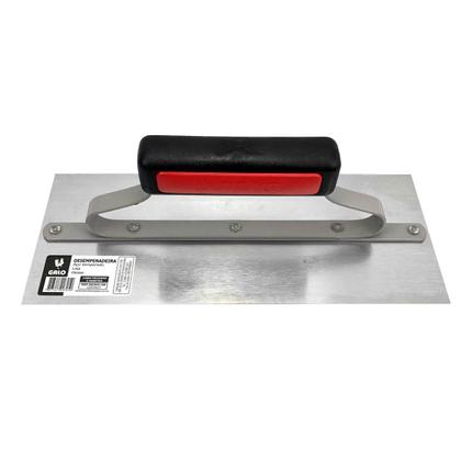 Imagem de Desempenadeira Lisa Galo 305/00 29x12cm Aço Temperado C/Cabo Fechado para Acabamentos de Massa Corrida Gesso e Texturas Profissional