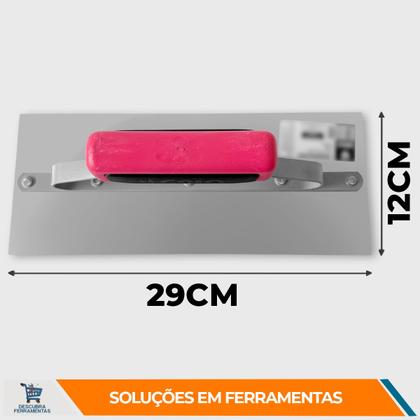 Imagem de Desempenadeira Lisa Galo 305 05 29x12cm Aço Temperado Com Cabo Fechado Argamassas Massa Corrida Gesso e Texturas Pedreiros Profissional