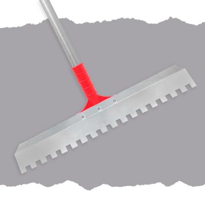 Imagem de  Desempenadeira Rodo Lisa / Dentada Timóteo 48cm Suporte Fixo com Rosca Universal Precisão e Acabamento Perfeito Profissional