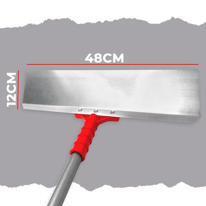 Imagem de  Desempenadeira Rodo Lisa / Dentada Timóteo 48cm Suporte Fixo com Rosca Universal Precisão e Acabamento Perfeito Profissional