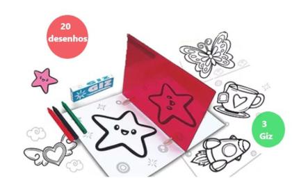 Imagem de Desenho Magico 20 Desenhos 3 Giz Espelhado Diversão Infantil