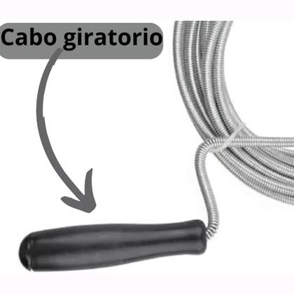 Imagem de Desentupidor De Cano Manual Cabo De Aço 1,3m Multiuso