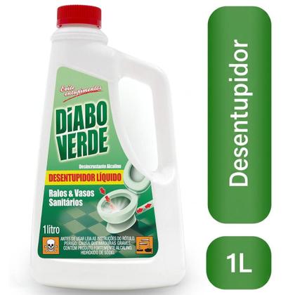 Imagem de Desentupidor Diabo Verde Líquido para Vasos Sanitários e Ralos 1L
