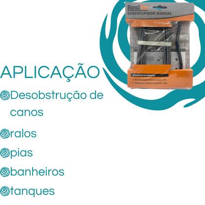 Imagem de Desentupidor Manual de Aço Bestfer 10m  Solução Prática para Desentupir Cano, Ralo, Pia e Banheiro