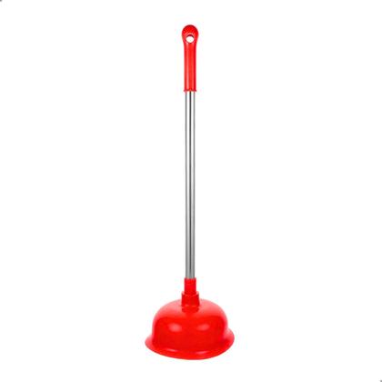 Imagem de Desentupidor Sanitário Cabo Inox 55cm Borracha De Sucção 17cm Alta Capacidade