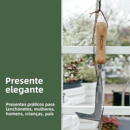 Imagem de Desherbador Manual De Aço Inoxidável Com Cabo De Faia Para Jardinagem Em Jardins E Gramados