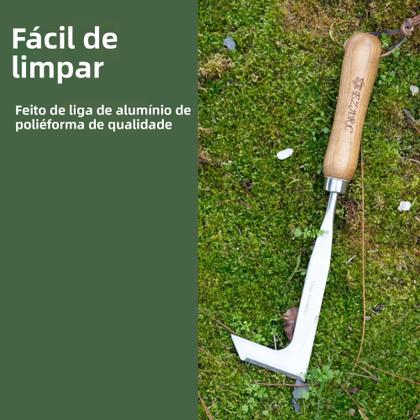 Imagem de Desherbador Manual De Aço Inoxidável Com Cabo De Faia Para Jardinagem Em Jardins E Gramados