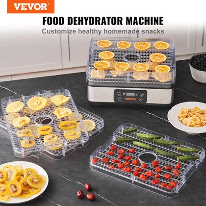 Imagem de Desidratador de alimentos VEVOR de 5 bandejas de 300 W com temporizador e controle de temperatura