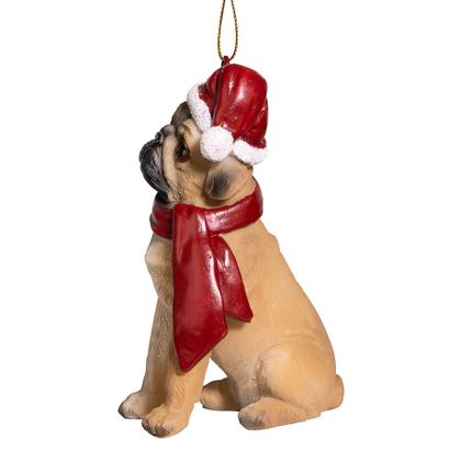 Imagem de Design de enfeites de Natal para cães Toscano Pug em cores