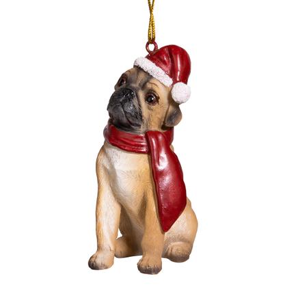 Imagem de Design de enfeites de Natal para cães Toscano Pug em cores