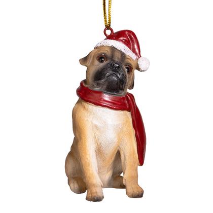 Imagem de Design de enfeites de Natal para cães Toscano Pug em cores