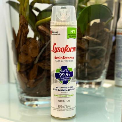 Imagem de Desinfetante Aerossol Lysoform Original 360ml Indicado para superfícies com Fácil Aplicação