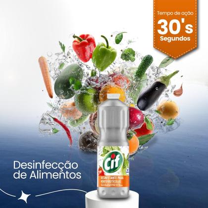 Imagem de Desinfetante Hortifruti Cif 1L Higienização Alimentos Vegetais Restaurante Cozinha Sem Perfume