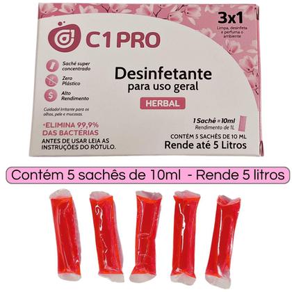Imagem de Desinfetante Para Uso Geral Sachê Super Concentrado C1 Pro