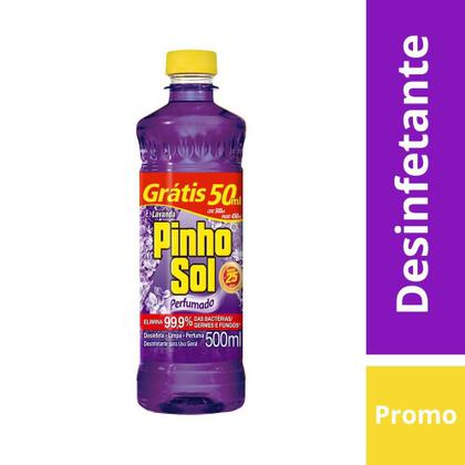 Imagem de Desinfetante Pinho Sol Perfumado Lavanda Promo Leve 500ml Pague 450ml