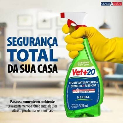Imagem de Desinfetante Pronto para Uso em Spray VET+20 Herbal 500ml