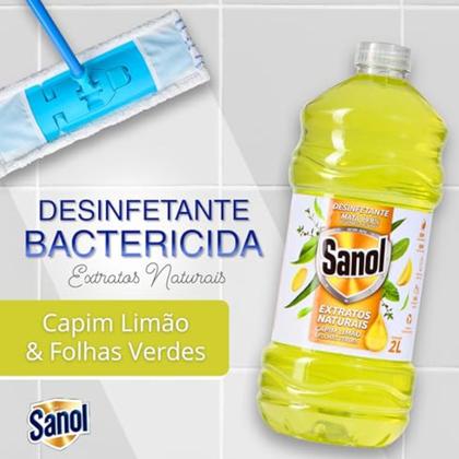 Imagem de Desinfetante sanol extratos naturais capim limao e folhas verdes 2litros 2018