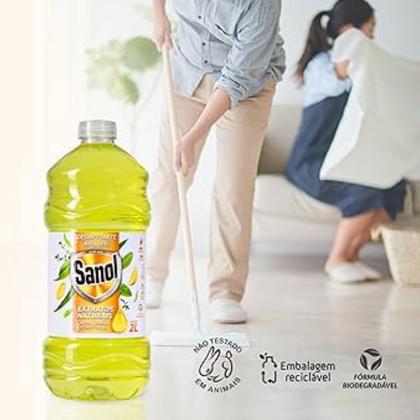 Imagem de Desinfetante sanol extratos naturais capim limao e folhas verdes 2litros 2018