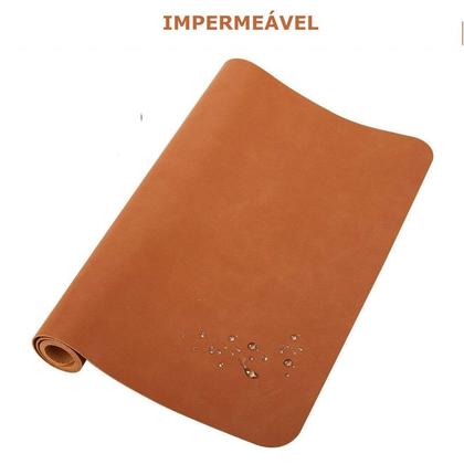 Imagem de Desk Pad 160x30 p/ Computador Notebook em Couro + porta copo