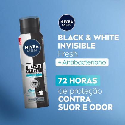 Imagem de Desodorante Aerosol For Men Fresh Black White 72h Nivea 150ml
