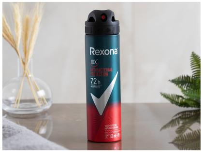 Desodorante Aerossol Antitranspirante Rexona Antibacterial Protection Masculino 150ml Imagem de Desodorante Aerossol Antitranspirante Rexona Antibacterial Protection Masculino 150ml