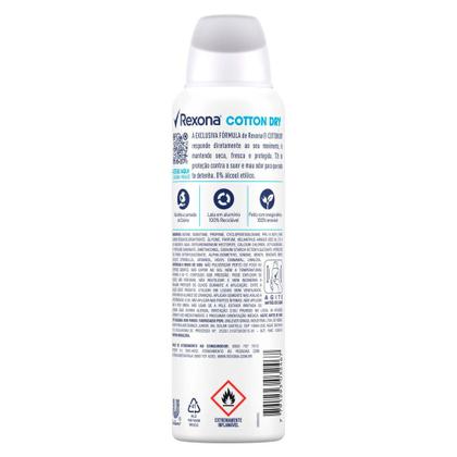 Imagem de Desodorante Antitranspirante Aerosol Feminino Rexona Cotton Dry 72 horas 150ml