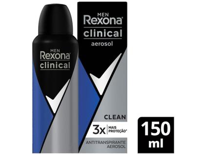 Imagem de Desodorante Antitranspirante Aerosol Rexona Men - Clinical Clean 150ml