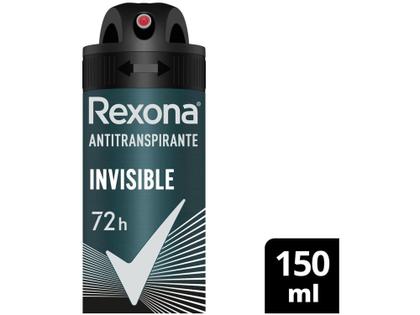Imagem de Desodorante Antitranspirante Aerossol Rexona - Invisible Anti-manchas Masculino 72 Horas 150ml