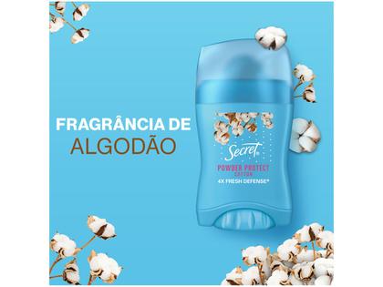 Imagem de Desodorante Antitranspirante em Barra Secret Power Protect Algodão Feminino 45g
