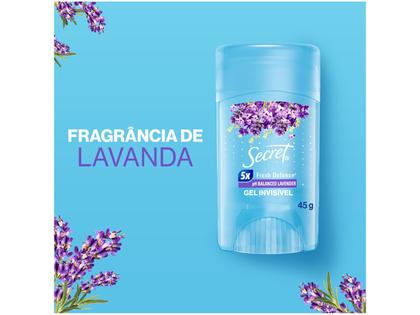 Desodorante Antitranspirante em Gel Secret - Invisible pH Balanced Lavender Feminino 45g Imagem de Desodorante Antitranspirante em Gel Secret