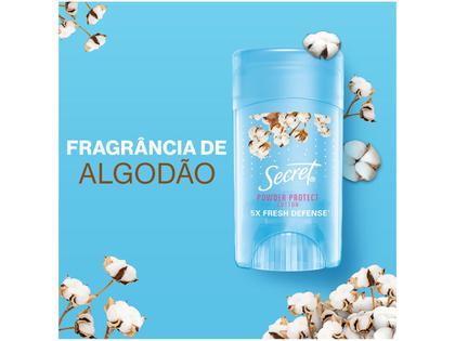 Desodorante Antitranspirante em Gel Secret Invisible Powder Protect Cotton Feminino 45g Imagem de Desodorante Antitranspirante em Gel Secret Invisible Powder Protect Cotton Feminino 45g