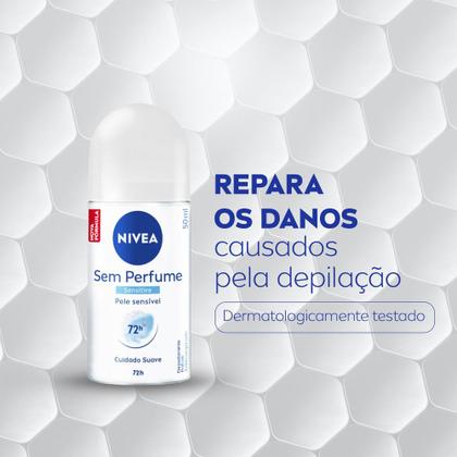 Imagem de Desodorante Antitranspirante Nivea Roll On 72H Sem Perfume com 50ml