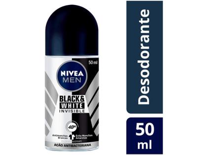 Imagem de Desodorante Antitranspirante Roll On Nivea - Invisible for Black & White Men Masculino 50ml