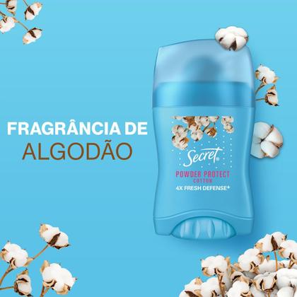 Imagem de Desodorante Antitranspirante Secret em Barra Proteção de Algodão 45g