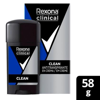 Imagem de Desodorante Antitraspirante Rexona Clinical Creme Clean 96h com 58g