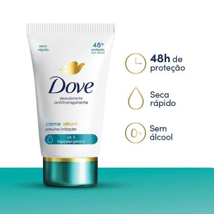 Imagem de Desodorante Creme Dove Sérum Fem48h Vit E Hipoalergêncio 50g