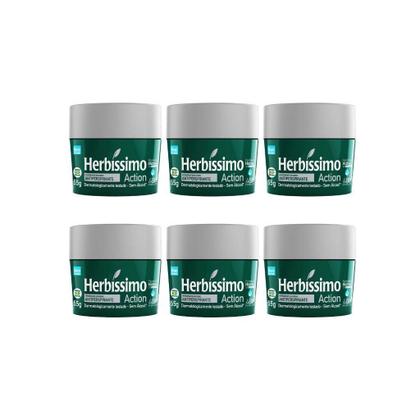 Imagem de Desodorante Creme Herbíssimo 55G Action - Kit Com 6Un