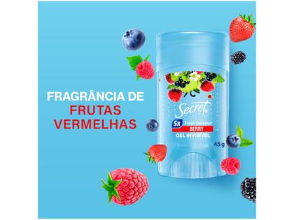 Desodorante em Gel Antitranspirante Secret Berry Feminino 72 Horas 45g Imagem de Desodorante em Gel Antitranspirante Secret Berry Feminino 72 Horas 45g
