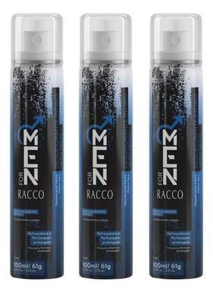 Imagem de Desodorante Intimo Masculino Racco For Men, 100 Ml Kit Com 3