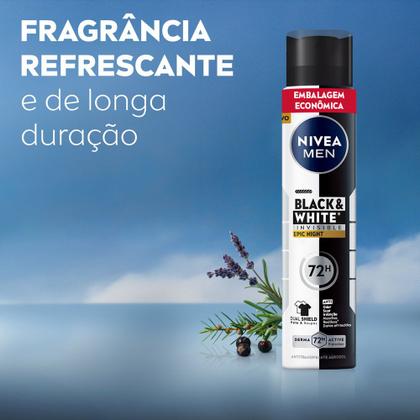 Imagem de Desodorante Nivea Men Aerossol Black e White Invisible Epic Night Antitranspirante 72h 200ml Embalagem Econômica