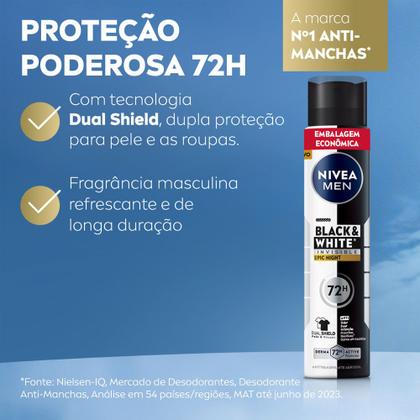 Imagem de Desodorante Nivea Men Aerossol Black e White Invisible Epic Night Antitranspirante 72h 200ml Embalagem Econômica