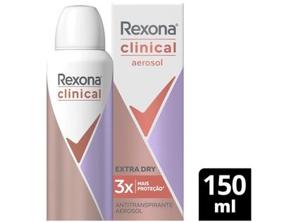 Imagem de Desodorante Rexona Clinical Extra Dry Aerosol Antitranspirante 96h 150ml